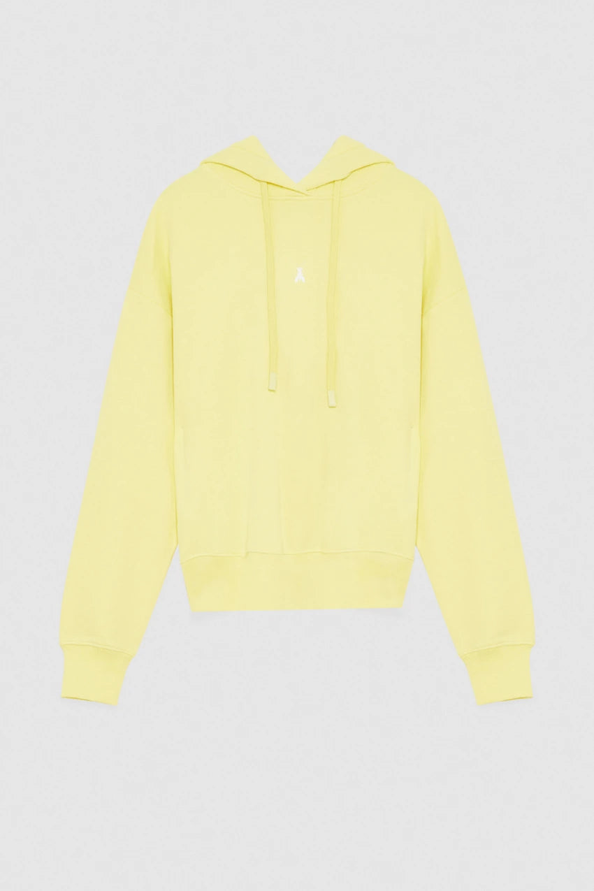 W4-8M1619 Felpa Cappuccio Cotone Gialla