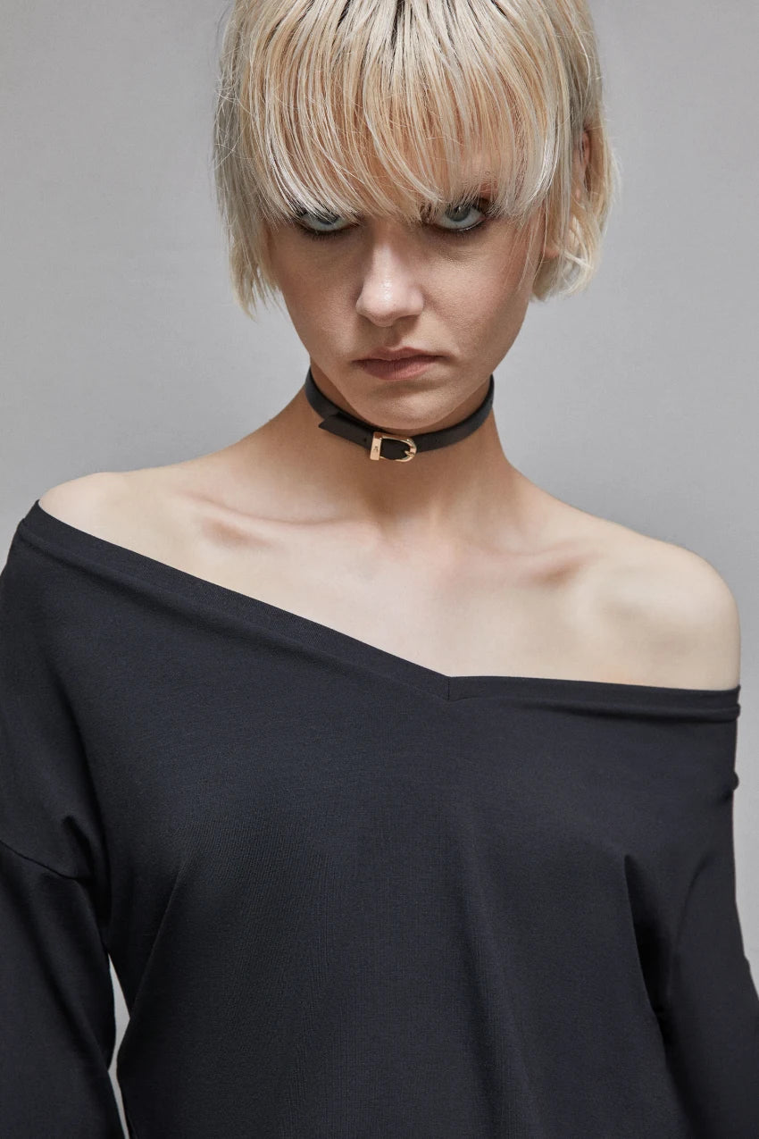 W4-8M1647 Maglia Viscosa Essential Nera