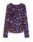 W5-8M1742 Maglia Manica Lunga Brown & Violet Flower