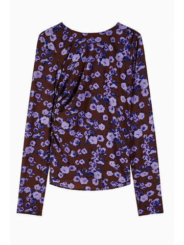 W5-8M1742 Maglia Manica Lunga Brown & Violet Flower