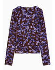 W5-8M1742 Maglia Manica Lunga Brown & Violet Flower