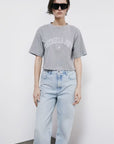 S6-8M1798 T-shirt Cropped con Logo Grigio Melange