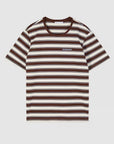 S6-8M1824 T-shirt Righe in Cotone Ivory Brown