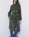 W6-8O0053 Cappotto Trapuntato Nylon/Lana Mysterious Green