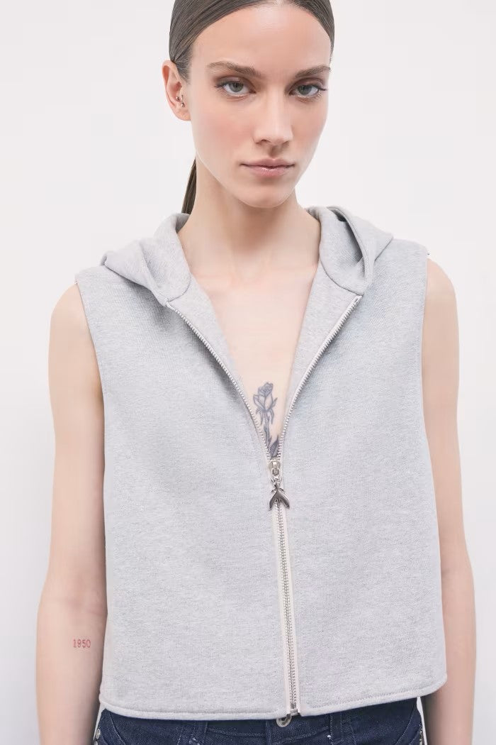 W6-8O0104 Cappotto Misto Lana Gessato Grey/White