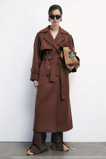 W5-8O0188 Cappotto in Lana Marrone