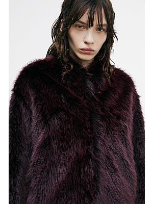W5-8O0197 Giubbotto Fluffy Purple Red Fur