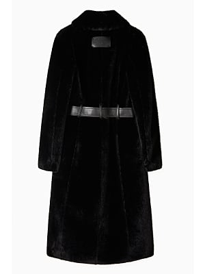 W5-8O0203 Cappotto con Cintura Nero
