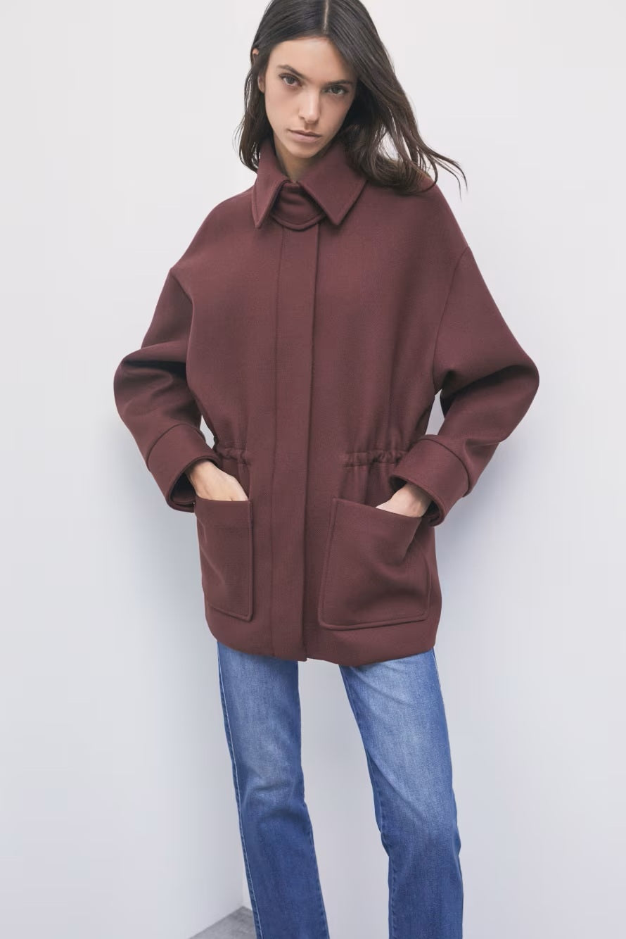 W6-8O0207 Parka in Lana Cashmere Wood Brown