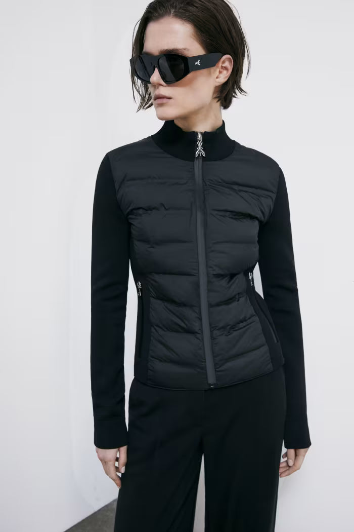 S6-8O0219 Piumino Ultralight Inserti in Maglia Nero