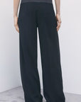 W6-8P0244 Pantaloni Palazzo Color Block Nero