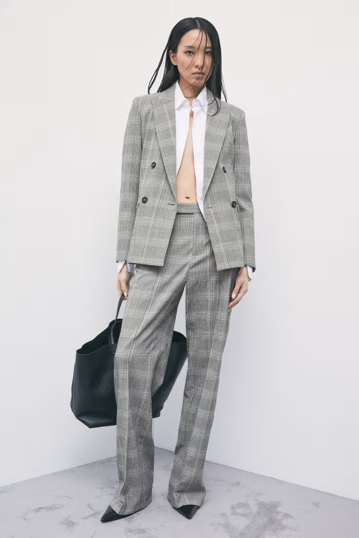 W6-8P0355 Pantaloni Sartoriali Brown Check