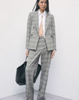 W6-8P0355 Pantaloni Sartoriali Brown Check