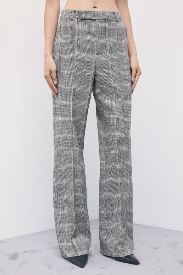 W6-8P0355 Pantaloni Sartoriali Brown Check