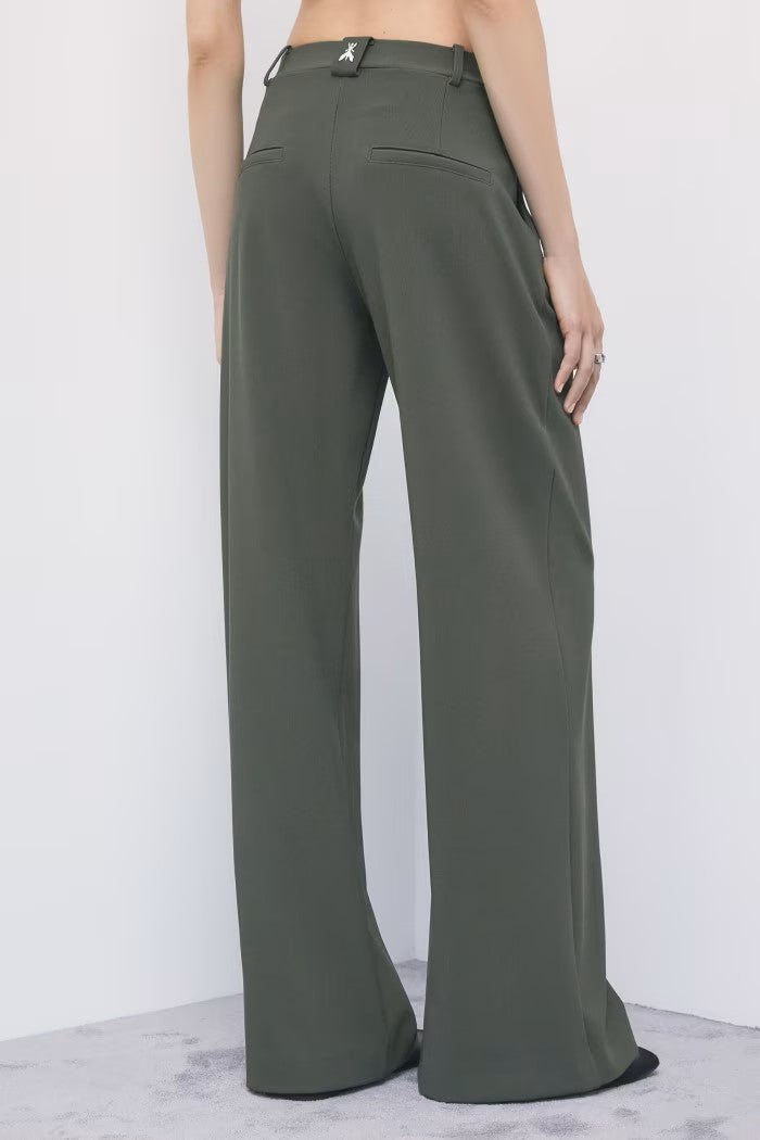 W6-8P0045 Pantalone Palazzo Pinces Mysterious Green