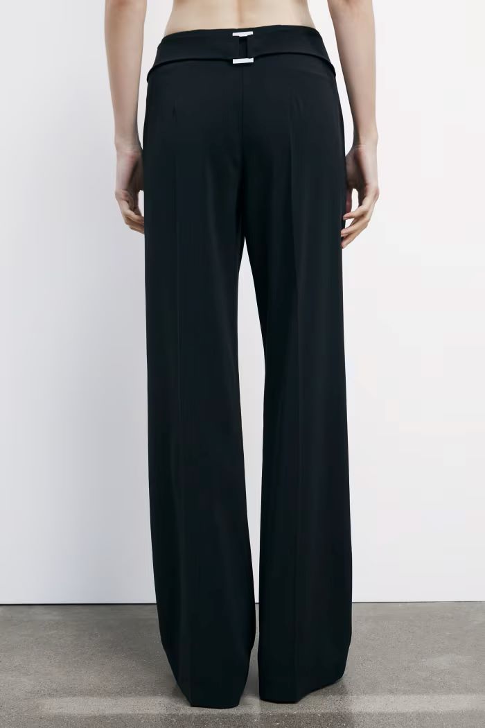 W5-8P0731 Pantaloni a Palazzo Nero