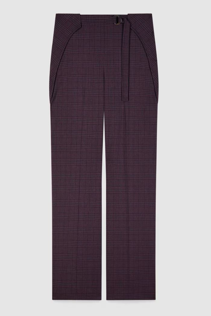 W5-8P0741 Pantalone Fluidi Purple Checked