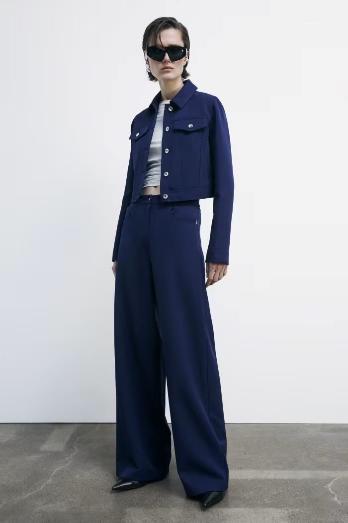 W5-8P0759 Pantalone a Palazzo Blu
