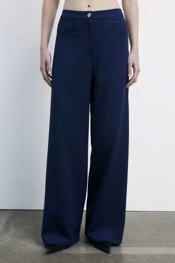 W5-8P0759 Pantalone a Palazzo Blu