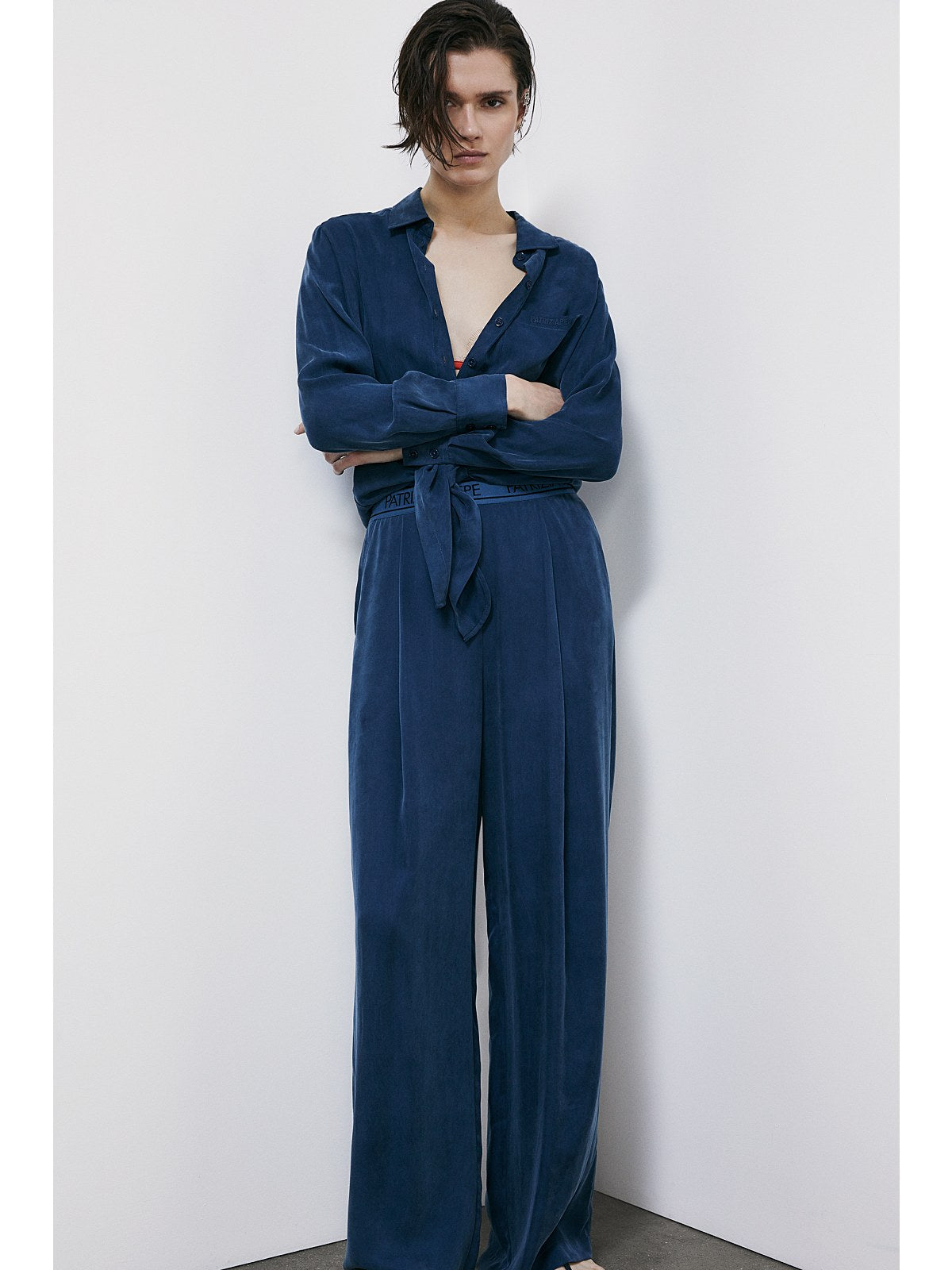 S6-8P0778 Pantalone Fluido Lagoon Blue