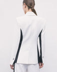 W6-8S0000 Blazer Doppiopetto Color Block in Crêpe White & Black