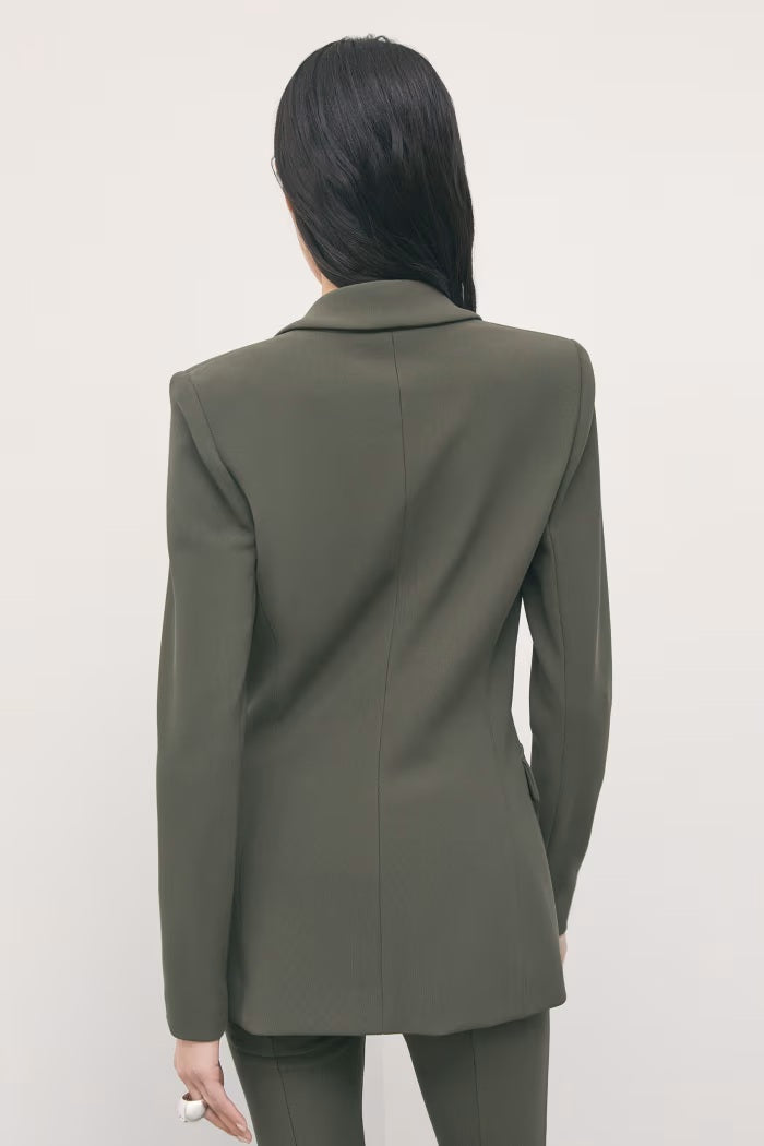 W6-8S0087 Blazer Slim in Punto Stoffa Mysterious Green
