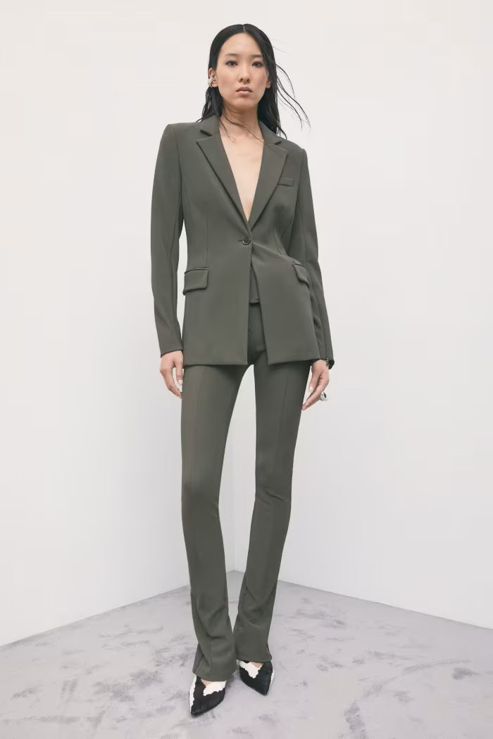 W6-8S0087 Blazer Slim in Punto Stoffa Mysterious Green
