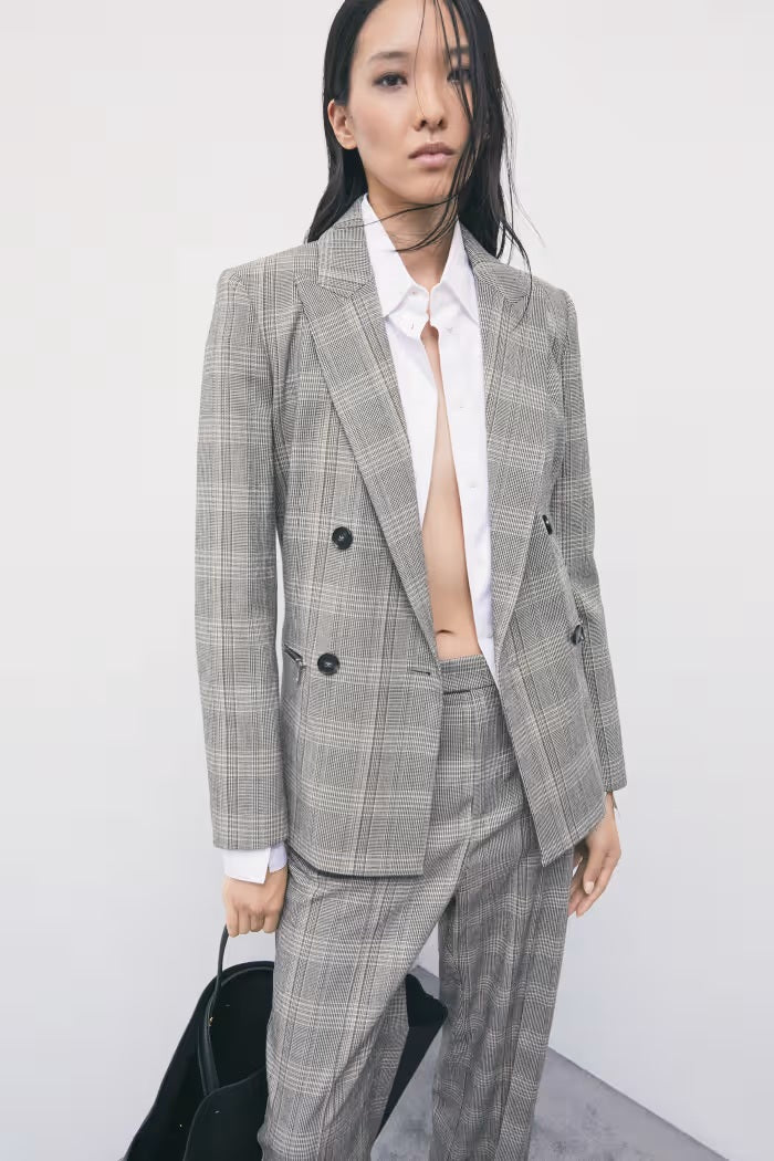 W6-8S0089 Blazer Doppiopetto Brown Check