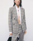W6-8S0089 Blazer Doppiopetto Brown Check