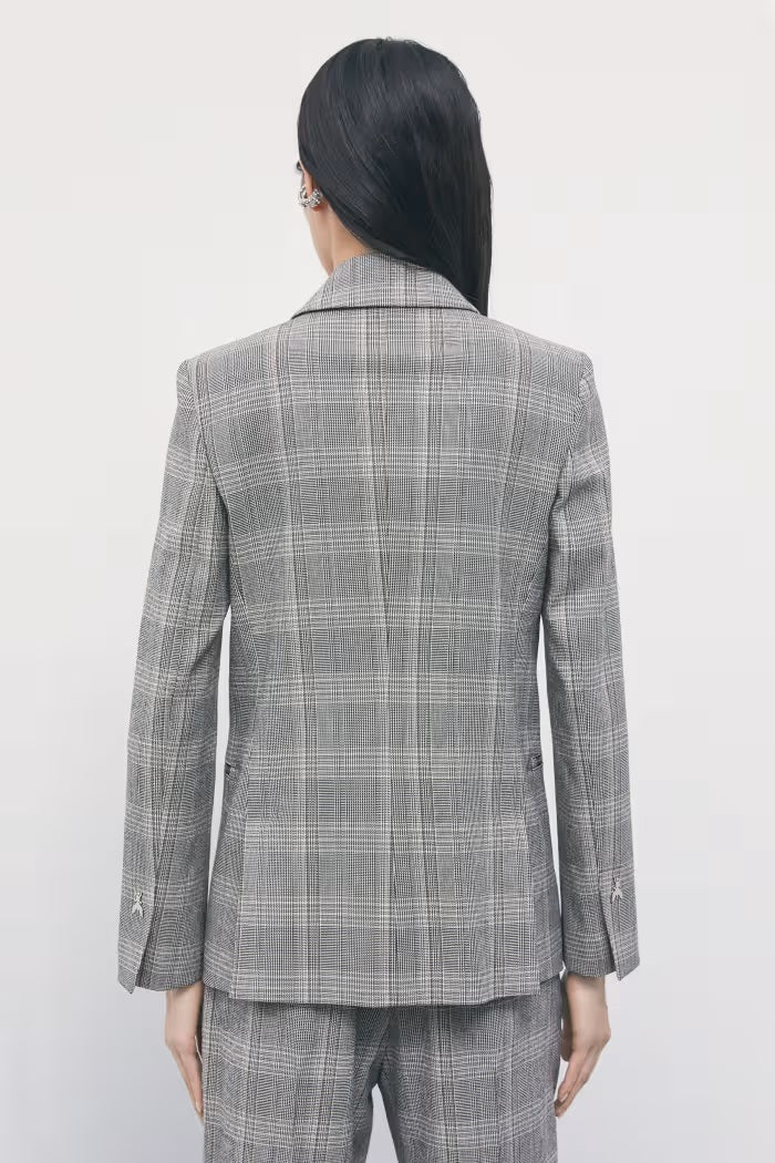 W6-8S0089 Blazer Doppiopetto Brown Check