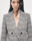 W6-8S0089 Blazer Doppiopetto Brown Check