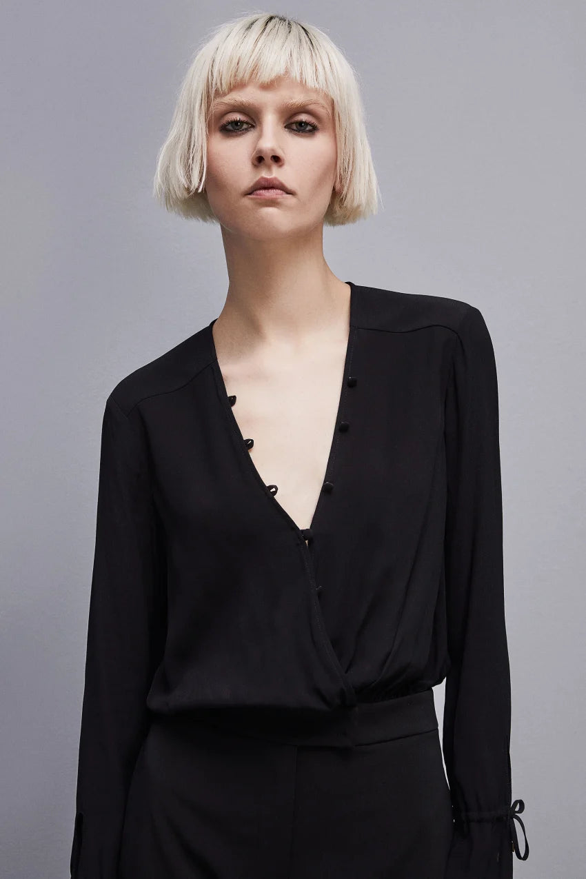 S4-8T0040 Tuta in Crepe Essential Nero