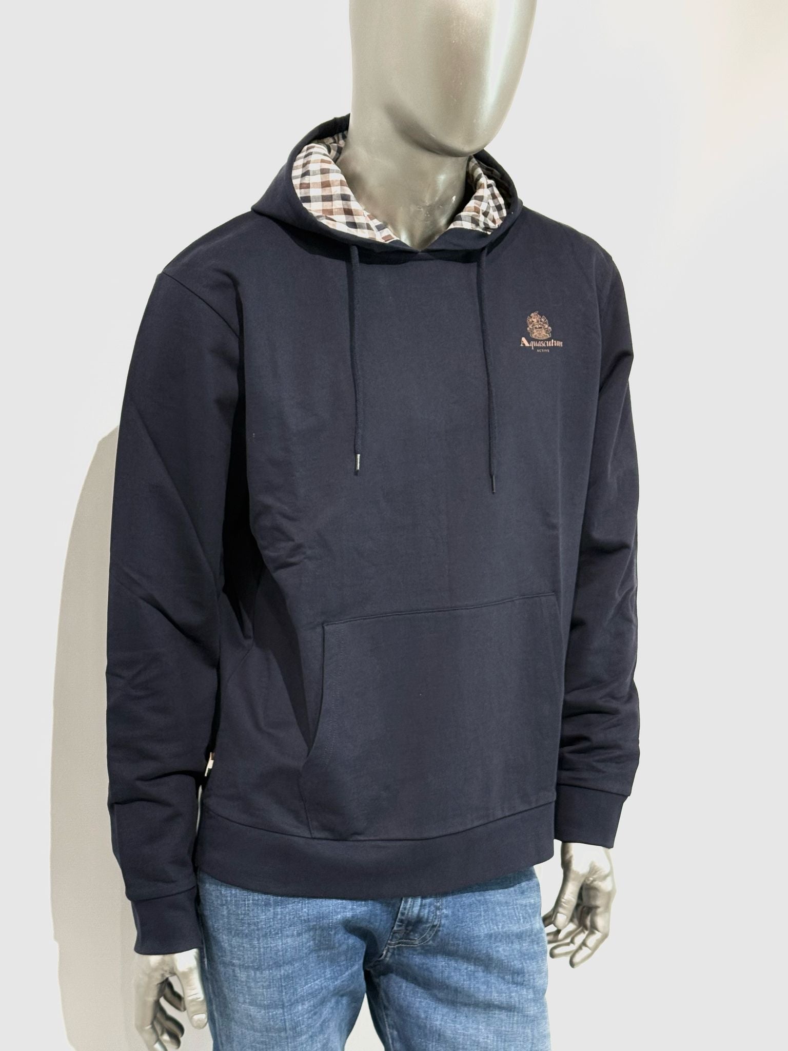 US5-SW003 Felpa Small Logo Hoodie Navy Man