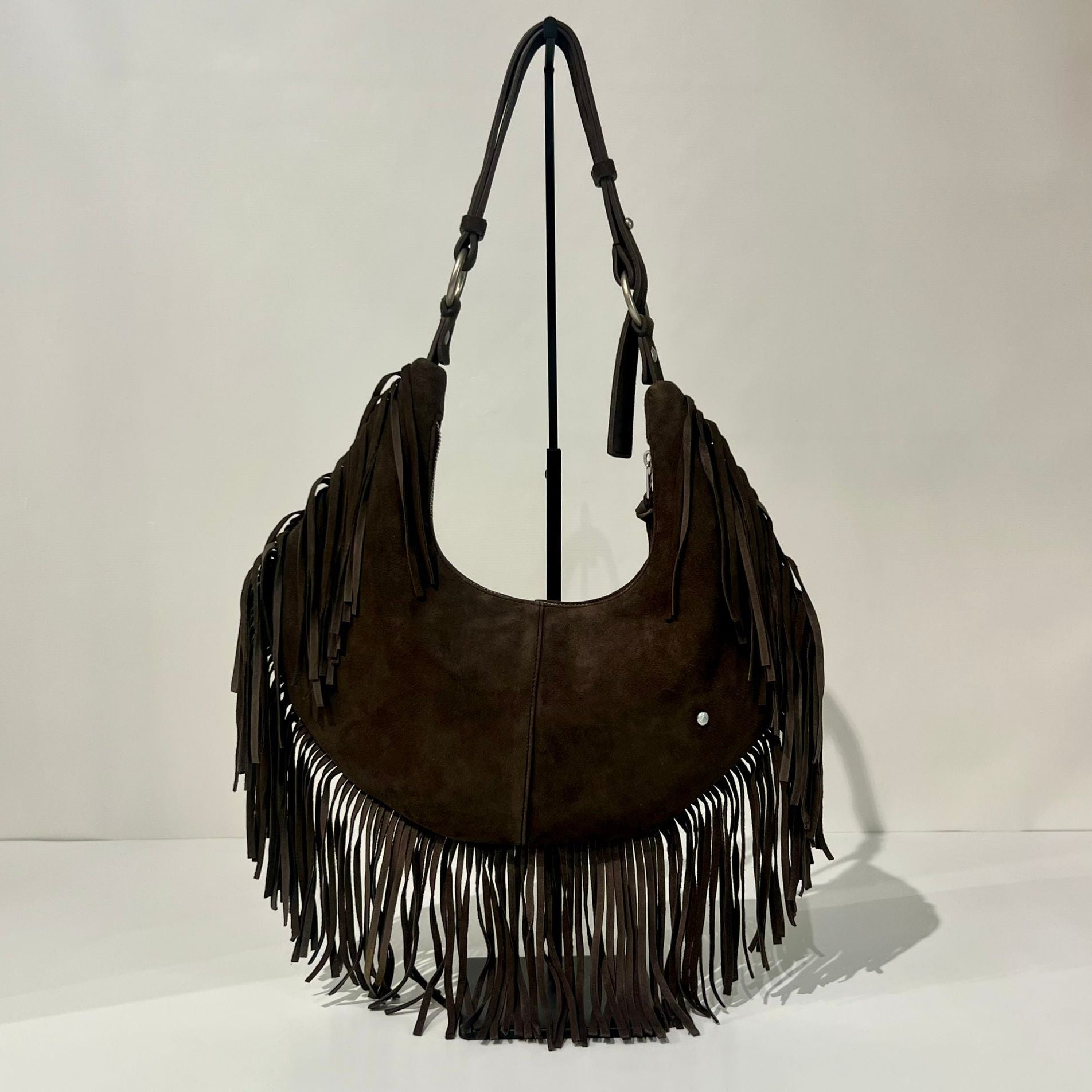 S6-1203 Borsa Hobo Frange Suede Brown 220