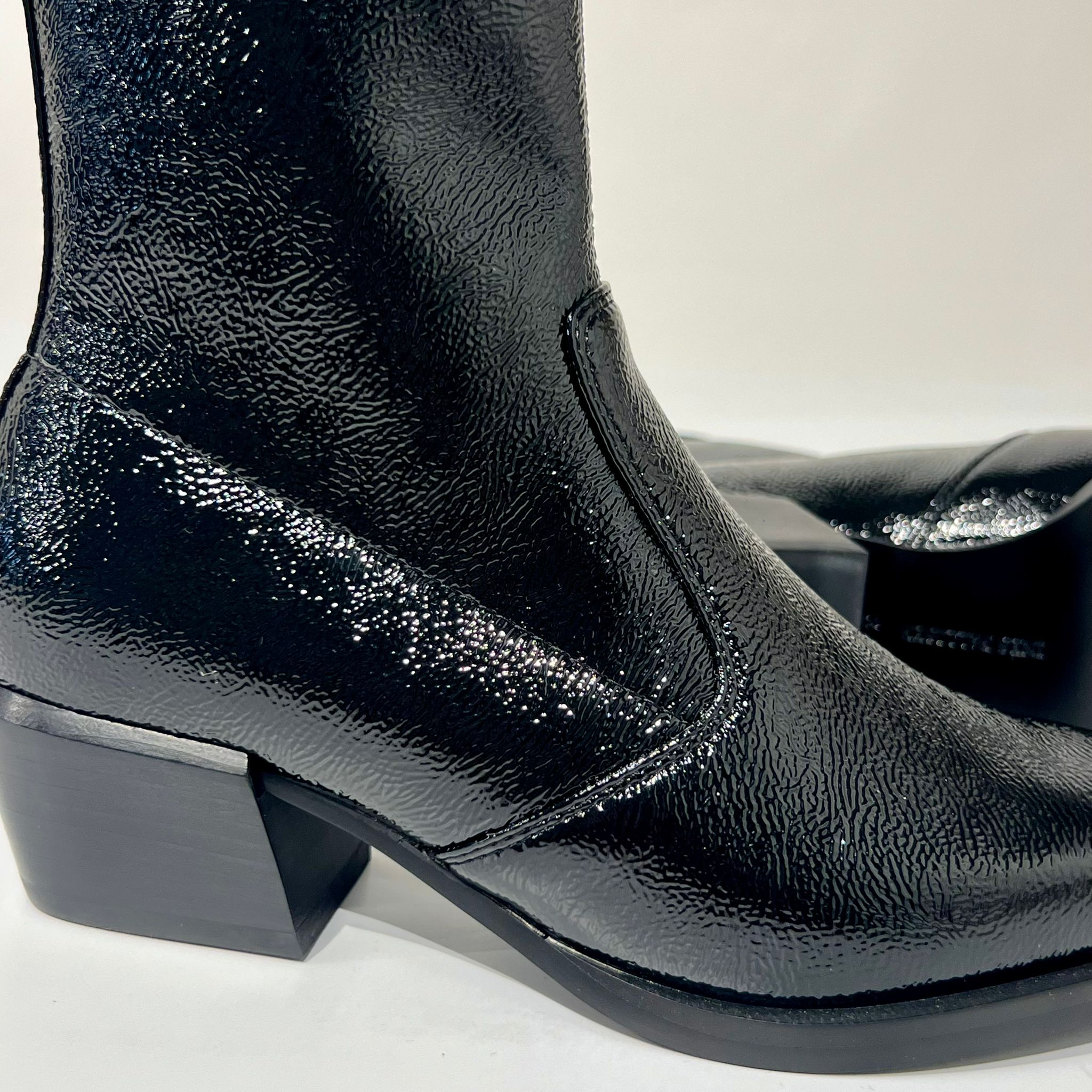 W5-90049 Stivaletto Texano Stretch Nero