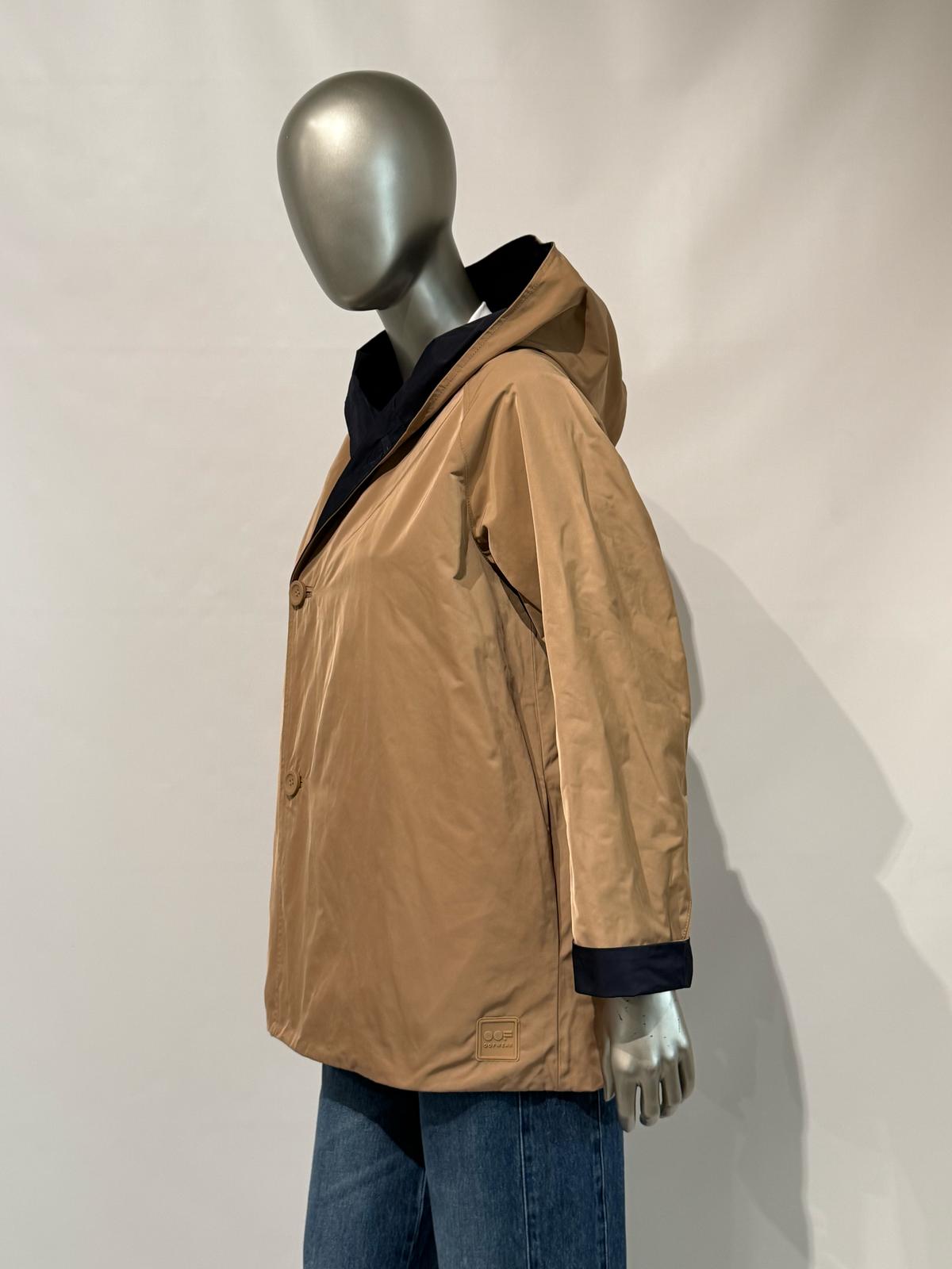 S5-9411 Impermeabile Reversibile in Nylon Memory Blu/Cammello