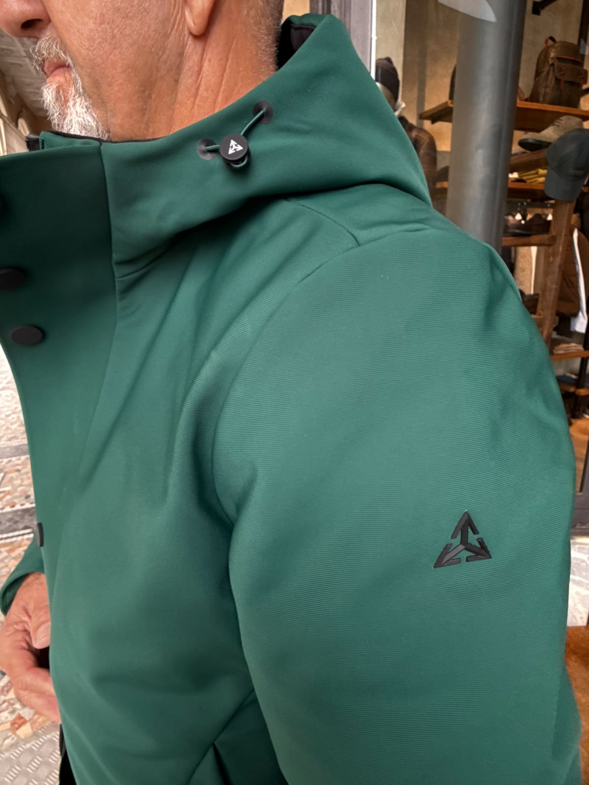W6-0015 FROST Parka Tech Lungo Cappuccio Verde Bosco Man