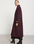 W4-DJ0041 Cappotto Lungo Lana Cintura Sangria