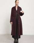 W4-DJ0041 Cappotto Lungo Lana Cintura Sangria