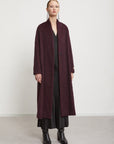 W4-DJ0041 Cappotto Lungo Lana Cintura Sangria