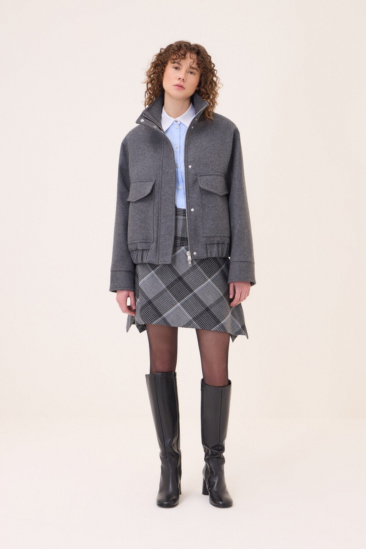 W6-DJ0091 Blouson Grey