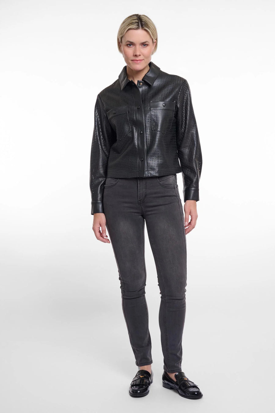 S5-AKAYA Giacca Traforata Black