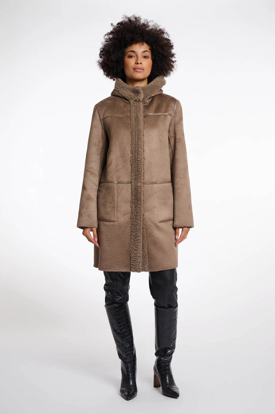 W5-ALINA Coat Reversibile Toffee