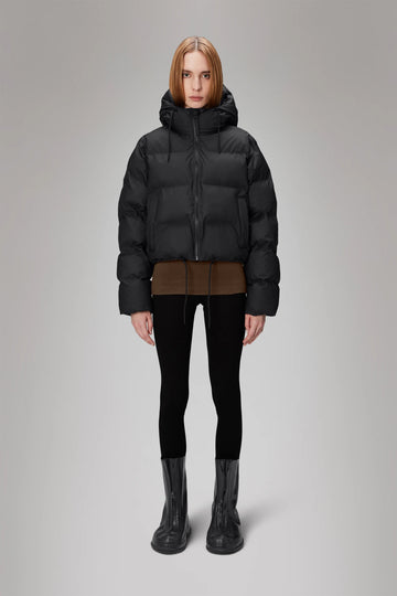 W4-15150 Piumino Alta Short Puffer Black Woman