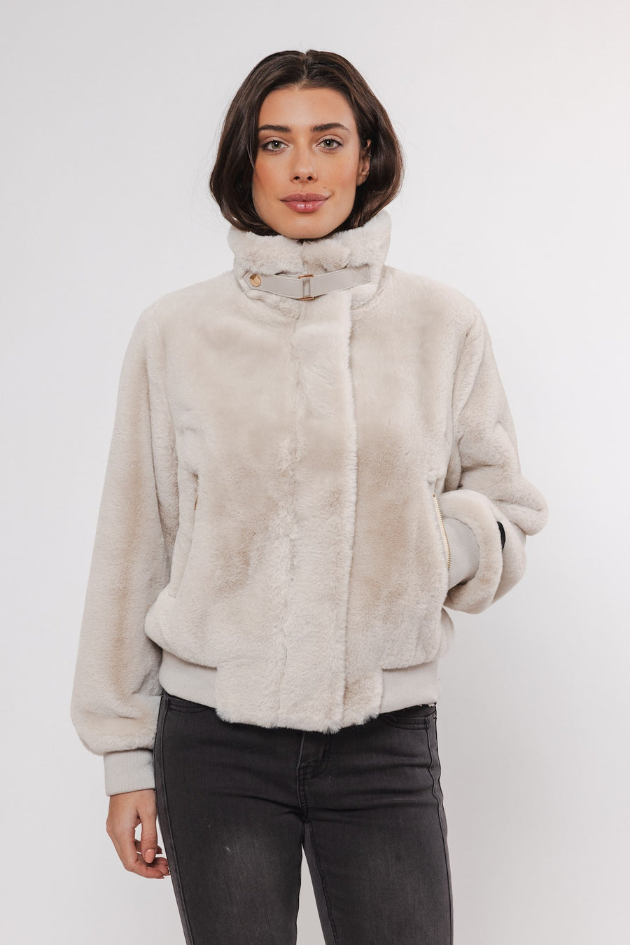 W4-AMBRA Jacket Fur Short Birch