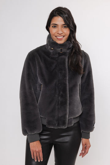 W4-AMBRA Jacket Fur Short Graphite