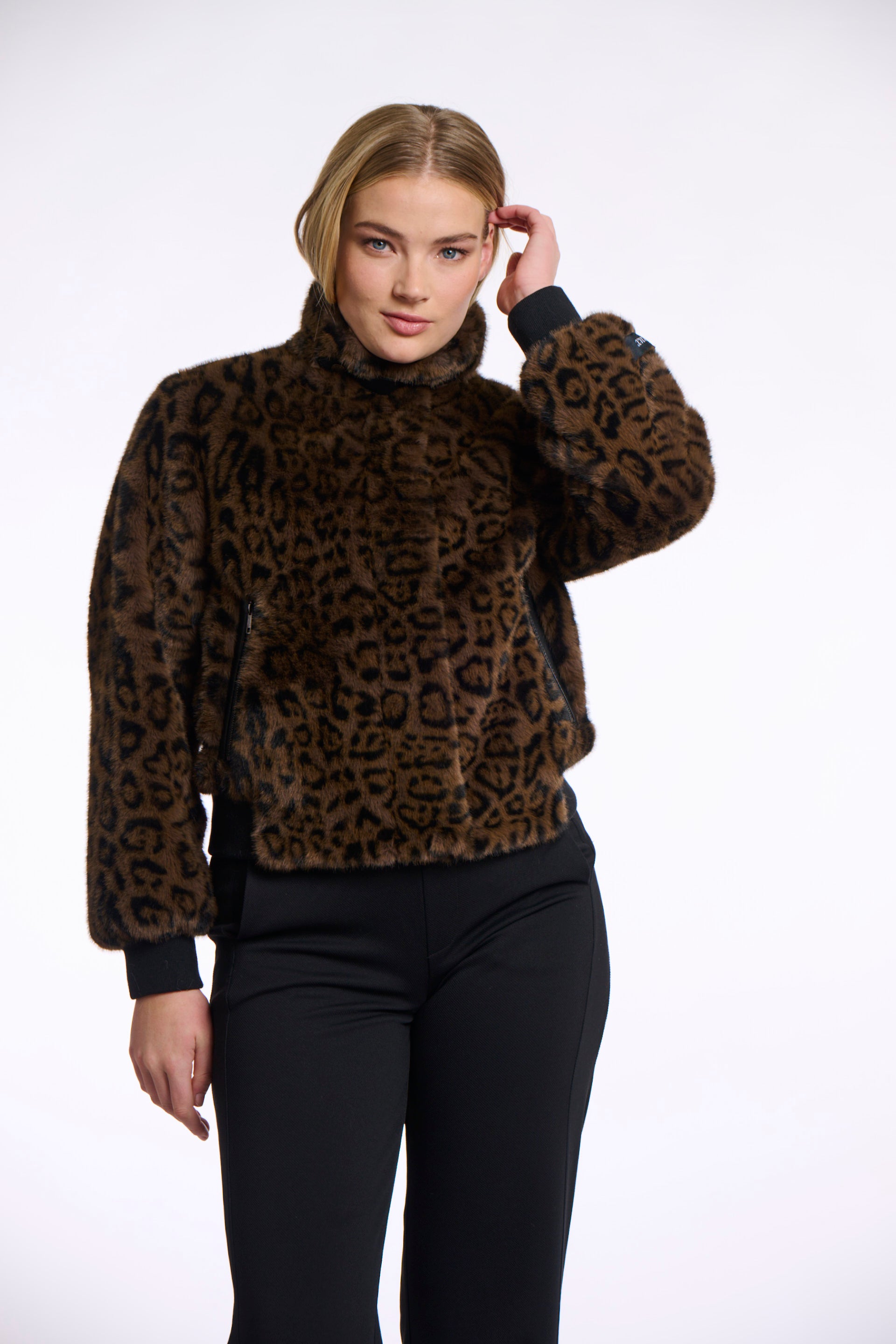 W5-AMBRA Short Jacket Fur Leopard