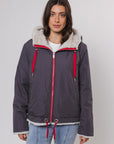 W4-AVIVA Jacket Reversible Hood Graphite and Birch