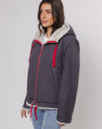 W4-AVIVA Jacket Reversible Hood Graphite and Birch