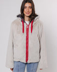 W4-AVIVA Jacket Reversible Hood Graphite and Birch